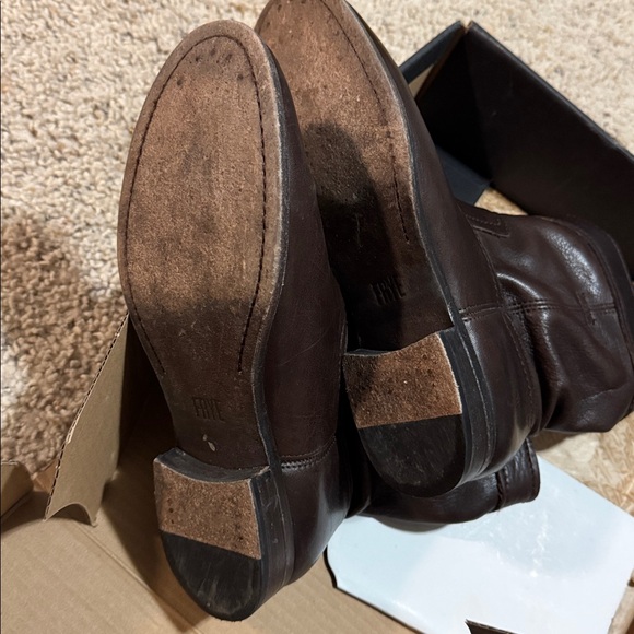 Frye Dark Brown Leather Mid-Calf Boots - Picture 4 of 4